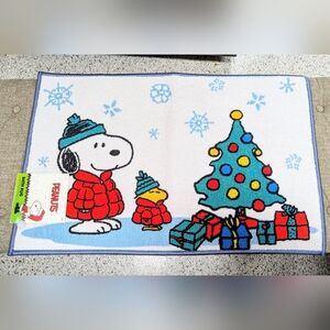 Peanuts Snoopy Woodstock Puffer Jacket Christmas Non-Slip Accent Rug
